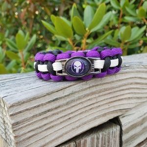 Punisher Paracord Bracelet. All Sizes. Handmade